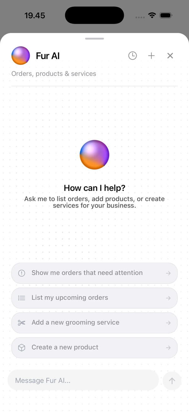 Fur IQ assistant chat screen